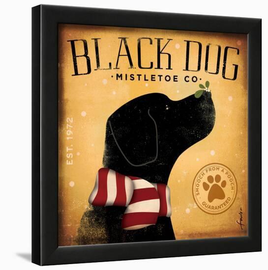 Black Dog Mistletoe-Stephen Fowler-Framed Art Print
