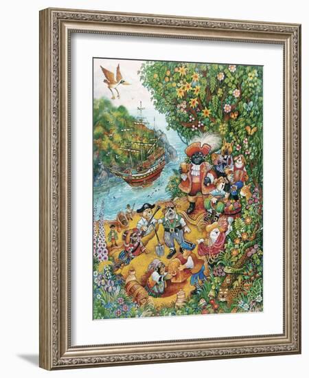 Black Dog's Treasure Island-Bill Bell-Framed Giclee Print