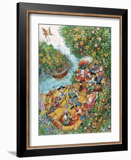 Black Dog's Treasure Island-Bill Bell-Framed Giclee Print