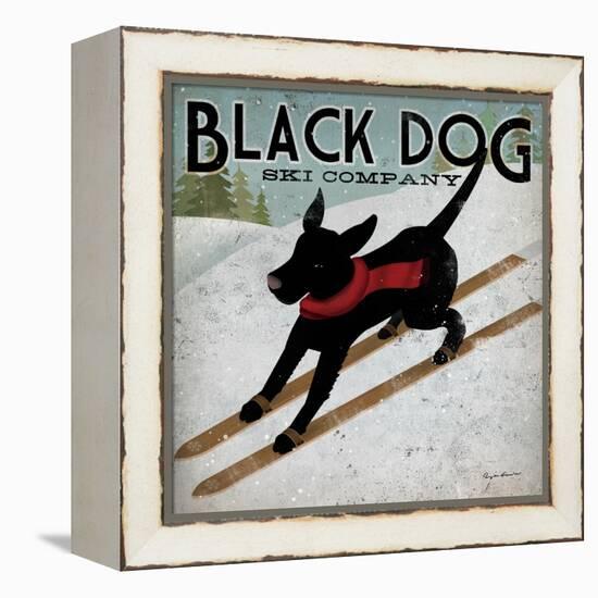 Black Dog Ski-Ryan Fowler-Framed Stretched Canvas