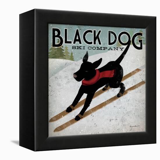 Black Dog Ski-Ryan Fowler-Framed Stretched Canvas