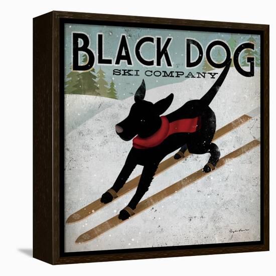Black Dog Ski-Ryan Fowler-Framed Stretched Canvas