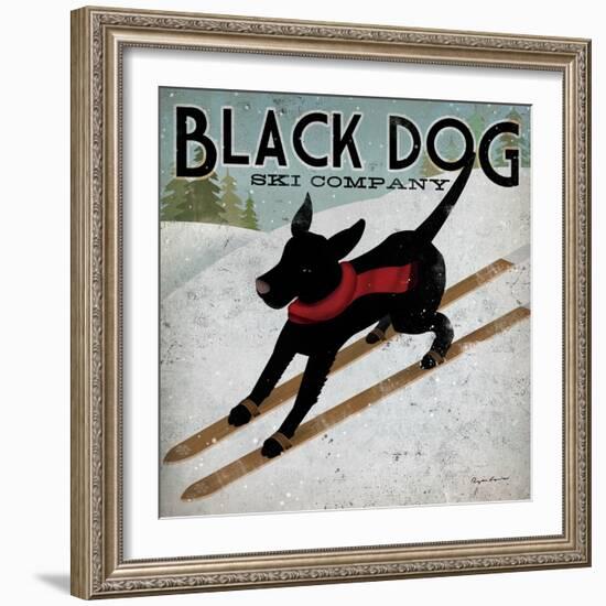 Black Dog Ski-Ryan Fowler-Framed Art Print