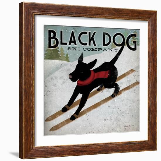 Black Dog Ski-Ryan Fowler-Framed Art Print