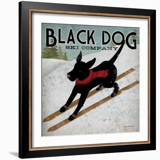 Black Dog Ski-Ryan Fowler-Framed Art Print