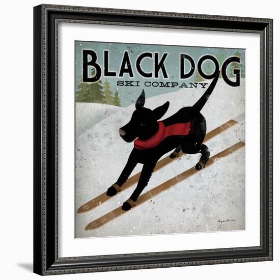 Black Dog Ski-Ryan Fowler-Framed Art Print