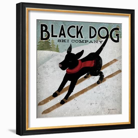 Black Dog Ski-Ryan Fowler-Framed Art Print