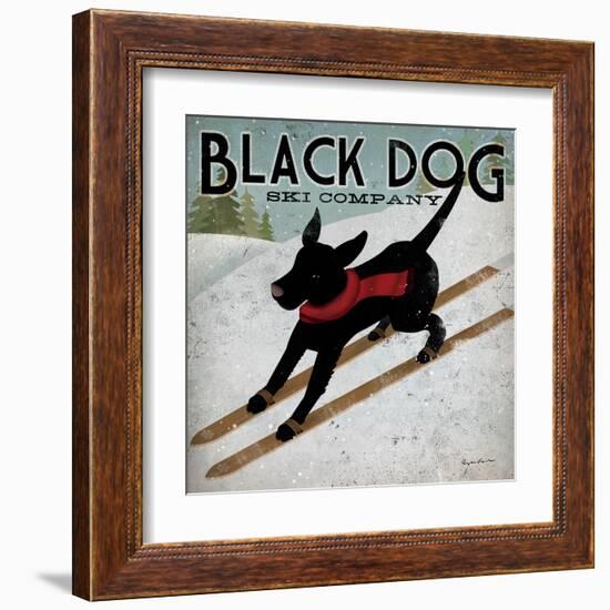 Black Dog Ski-Ryan Fowler-Framed Art Print