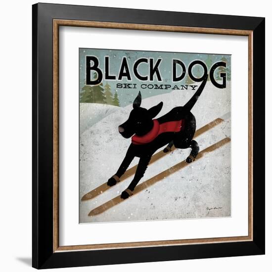 Black Dog Ski-Ryan Fowler-Framed Art Print