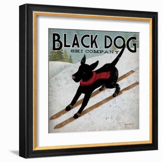 Black Dog Ski-Ryan Fowler-Framed Art Print