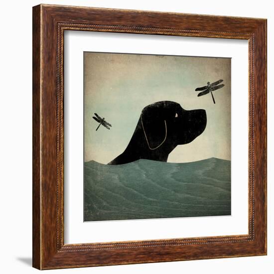 Black Dog Swim-Ryan Fowler-Framed Art Print