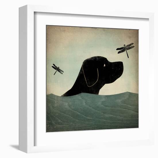 Black Dog Swim-Ryan Fowler-Framed Art Print