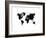 Black Dotted World Map-NaxArt-Framed Art Print