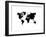 Black Dotted World Map-NaxArt-Framed Art Print