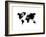 Black Dotted World Map-NaxArt-Framed Art Print