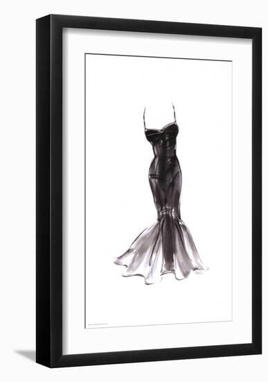 Black Dress with Flair-Tina-Framed Art Print