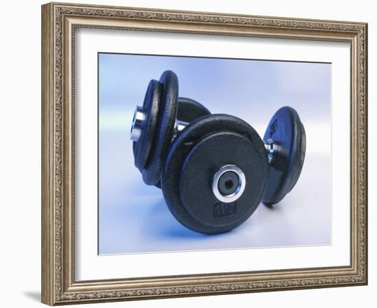 Black Dumbbells-null-Framed Photographic Print