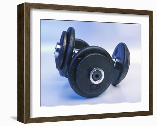 Black Dumbbells-null-Framed Photographic Print