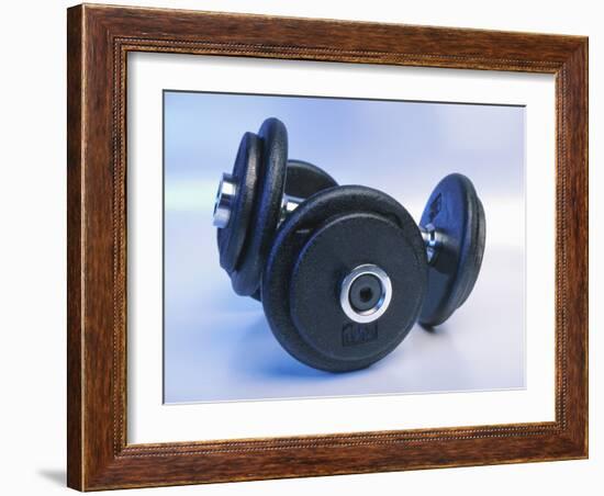 Black Dumbbells-null-Framed Photographic Print