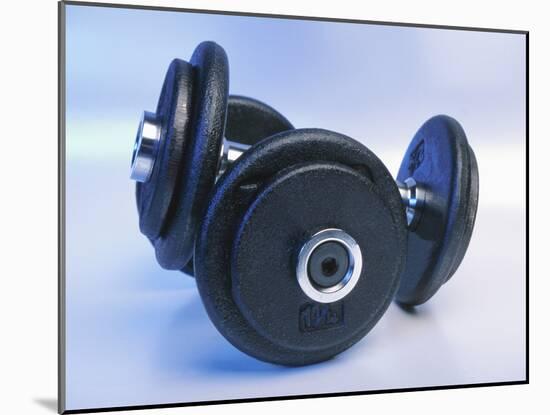 Black Dumbbells-null-Mounted Photographic Print