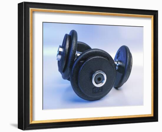 Black Dumbbells-null-Framed Photographic Print