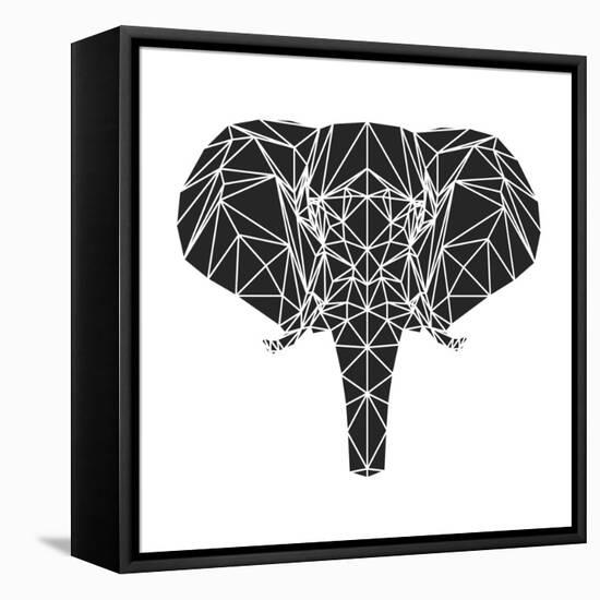 Black Elephant Polygon-Lisa Kroll-Framed Stretched Canvas
