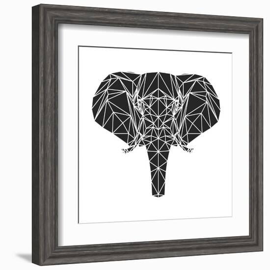 Black Elephant Polygon-Lisa Kroll-Framed Art Print