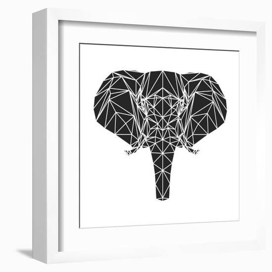 Black Elephant Polygon-Lisa Kroll-Framed Art Print