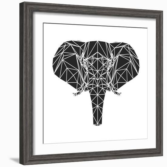 Black Elephant Polygon-Lisa Kroll-Framed Premium Giclee Print