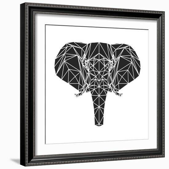 Black Elephant Polygon-Lisa Kroll-Framed Premium Giclee Print