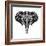 Black Elephant Polygon-Lisa Kroll-Framed Art Print