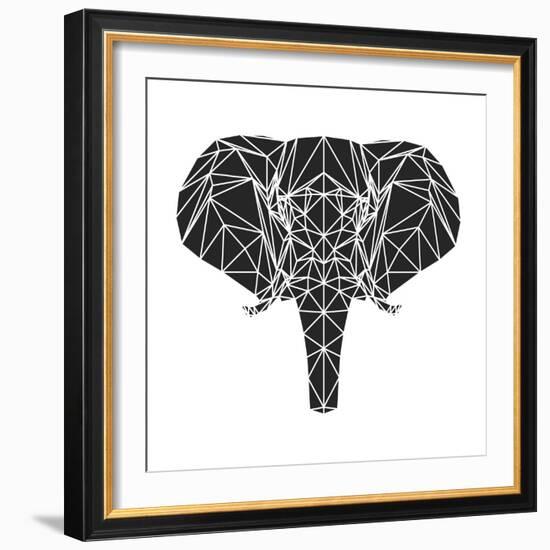 Black Elephant Polygon-Lisa Kroll-Framed Art Print