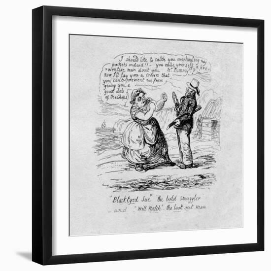 Black Eyed Sue the bold smuggler and Will Watch the look out man', 1829-George Cruikshank-Framed Giclee Print