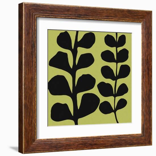 Black Fern on Green-Denise Duplock-Framed Art Print