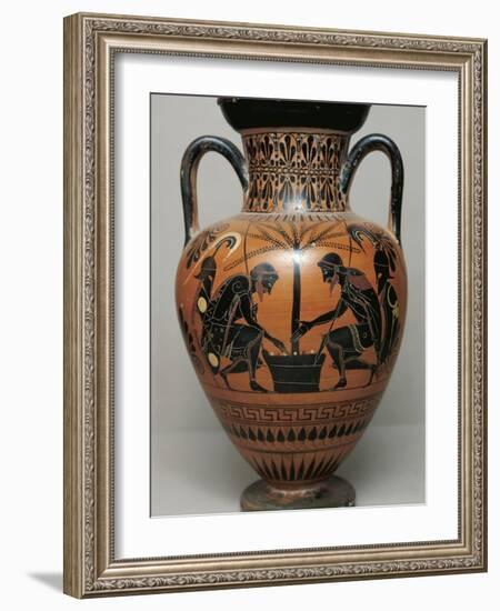 Black-Figure Pottery, Attic Amphora Depicting Achilles and Ajax Playing Dice-null-Framed Giclee Print