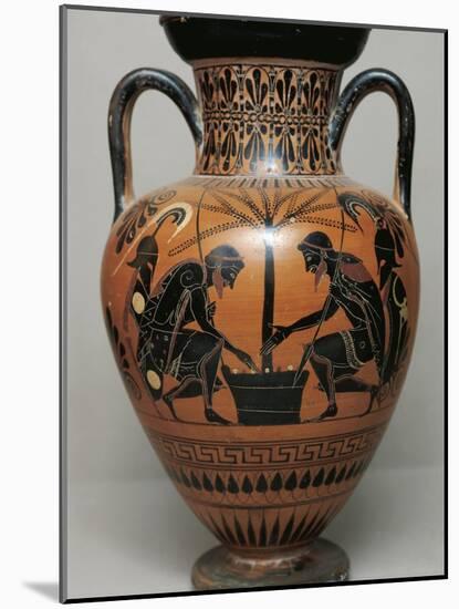 Black-Figure Pottery, Attic Amphora Depicting Achilles and Ajax Playing Dice-null-Mounted Giclee Print