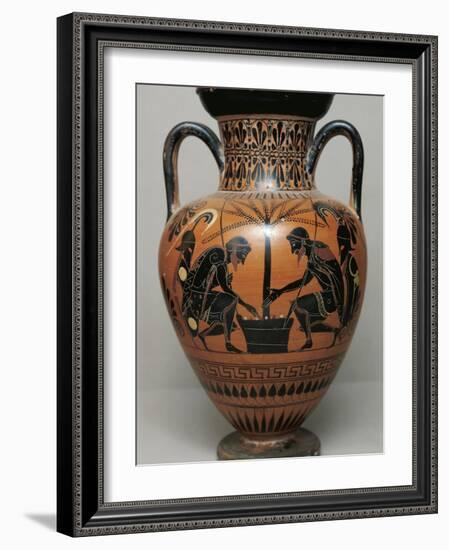 Black-Figure Pottery, Attic Amphora Depicting Achilles and Ajax Playing Dice-null-Framed Giclee Print