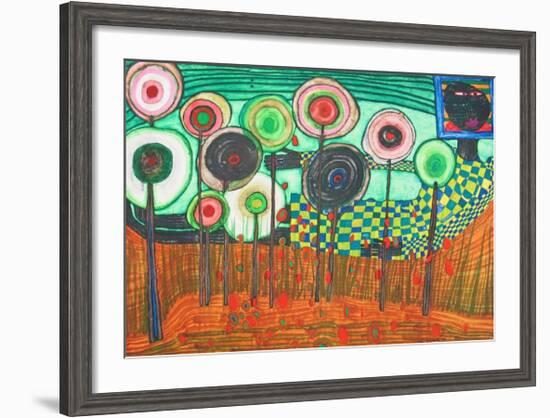 Black Girl, Discovery in the Kingdom of the Toros-Friedensreich Hundertwasser-Framed Collectable Print