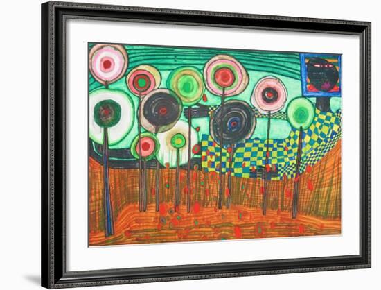 Black Girl, Discovery in the Kingdom of the Toros-Friedensreich Hundertwasser-Framed Collectable Print