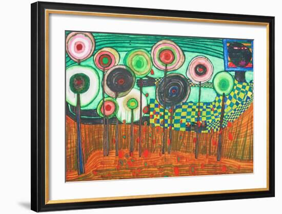 Black Girl, Discovery in the Kingdom of the Toros-Friedensreich Hundertwasser-Framed Collectable Print