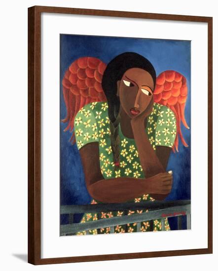 Black Girl with Wings-Laura James-Framed Giclee Print