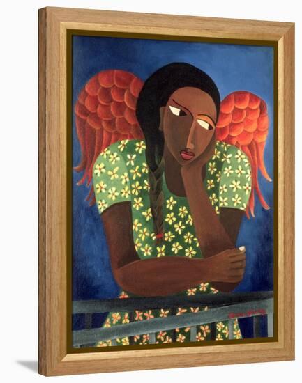 Black Girl with Wings-Laura James-Framed Premier Image Canvas