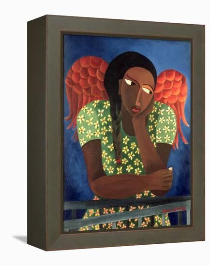 Black Girl with Wings-Laura James-Framed Premier Image Canvas