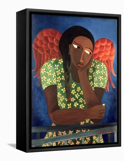 Black Girl with Wings-Laura James-Framed Premier Image Canvas