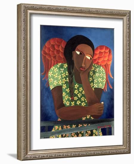 Black Girl with Wings-Laura James-Framed Giclee Print