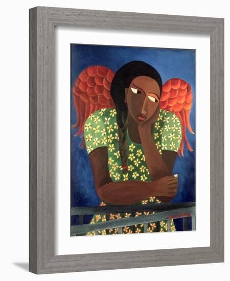 Black Girl with Wings-Laura James-Framed Giclee Print