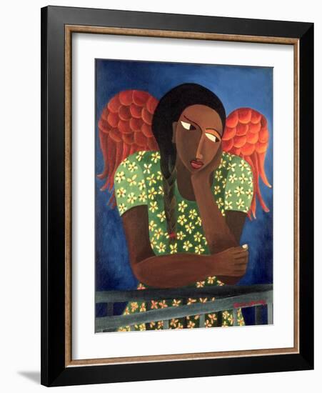 Black Girl with Wings-Laura James-Framed Giclee Print