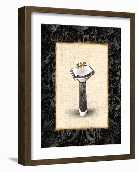 Black Gold Sink-Jace Grey-Framed Art Print