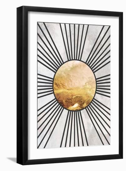 Black Gold Sun Rays-Sarah Manovski-Framed Giclee Print