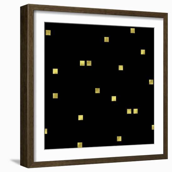 Black Golden Squares Confetti-Tina Lavoie-Framed Giclee Print